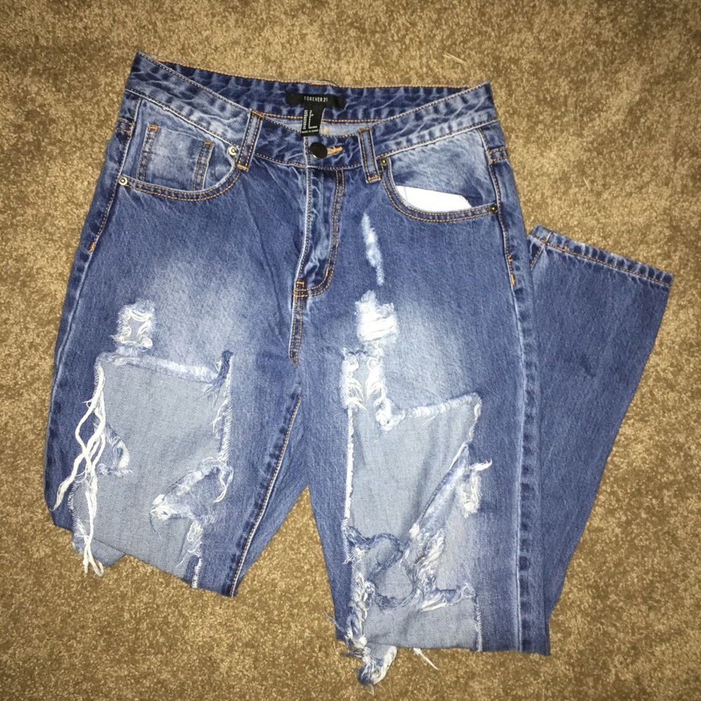 Extremely Distressed Boyfriend Jeans